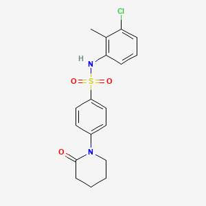 molecular formula C18H19ClN2O3S B5125359 N-(3-chloro-2-methylphenyl)-4-(2-oxo-1-piperidinyl)benzenesulfonamide 