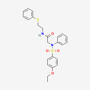 molecular formula C24H26N2O4S2 B5125371 N~2~-[(4-ethoxyphenyl)sulfonyl]-N~2~-phenyl-N~1~-[2-(phenylthio)ethyl]glycinamide 