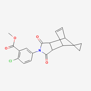 molecular formula C19H16ClNO4 B5125399 methyl 2-chloro-5-(3',5'-dioxo-4'-azaspiro[cyclopropane-1,10'-tricyclo[5.2.1.0~2,6~]decane]-8'-en-4'-yl)benzoate 
