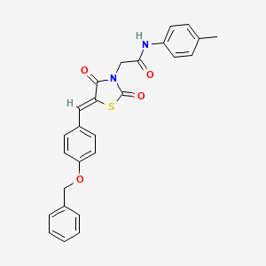 molecular formula C26H22N2O4S B5125417 2-{5-[4-(benzyloxy)benzylidene]-2,4-dioxo-1,3-thiazolidin-3-yl}-N-(4-methylphenyl)acetamide 