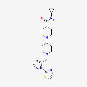 molecular formula C22H31N5OS B5125420 N-cyclopropyl-1'-{[1-(1,3-thiazol-2-yl)-1H-pyrrol-2-yl]methyl}-1,4'-bipiperidine-4-carboxamide 