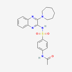 molecular formula C22H25N5O3S B5125442 N-[4-({[3-(1-azepanyl)-2-quinoxalinyl]amino}sulfonyl)phenyl]acetamide 