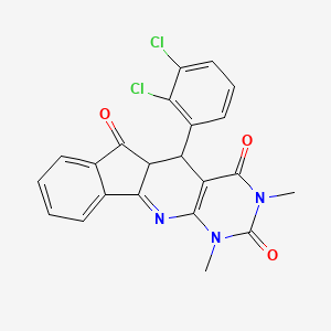 molecular formula C22H15Cl2N3O3 B5125452 5-(2,3-dichlorophenyl)-1,3-dimethyl-5,5a-dihydro-1H-indeno[2',1':5,6]pyrido[2,3-d]pyrimidine-2,4,6(3H)-trione 
