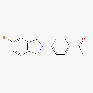 molecular formula C16H14BrNO B5125472 1-[4-(5-bromo-1,3-dihydro-2H-isoindol-2-yl)phenyl]ethanone 
