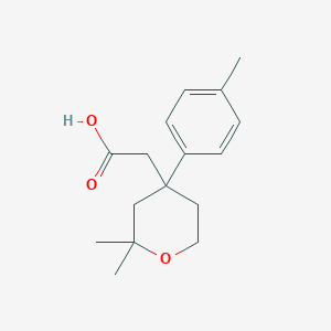 molecular formula C16H22O3 B5125493 [2,2-dimethyl-4-(4-methylphenyl)tetrahydro-2H-pyran-4-yl]acetic acid 