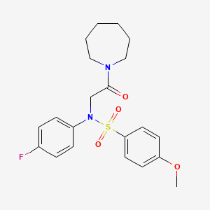 molecular formula C21H25FN2O4S B5125494 N-[2-(1-azepanyl)-2-oxoethyl]-N-(4-fluorophenyl)-4-methoxybenzenesulfonamide 