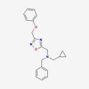molecular formula C21H23N3O2 B5125515 N-benzyl-1-cyclopropyl-N-{[3-(phenoxymethyl)-1,2,4-oxadiazol-5-yl]methyl}methanamine 