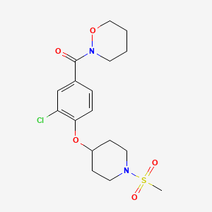 molecular formula C17H23ClN2O5S B5125528 2-(3-chloro-4-{[1-(methylsulfonyl)-4-piperidinyl]oxy}benzoyl)-1,2-oxazinane 