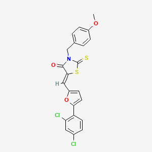 molecular formula C22H15Cl2NO3S2 B5125533 5-{[5-(2,4-dichlorophenyl)-2-furyl]methylene}-3-(4-methoxybenzyl)-2-thioxo-1,3-thiazolidin-4-one 