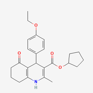 molecular formula C24H29NO4 B5125540 cyclopentyl 4-(4-ethoxyphenyl)-2-methyl-5-oxo-1,4,5,6,7,8-hexahydro-3-quinolinecarboxylate 