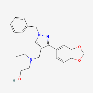 molecular formula C22H25N3O3 B5125552 2-[{[3-(1,3-benzodioxol-5-yl)-1-benzyl-1H-pyrazol-4-yl]methyl}(ethyl)amino]ethanol 