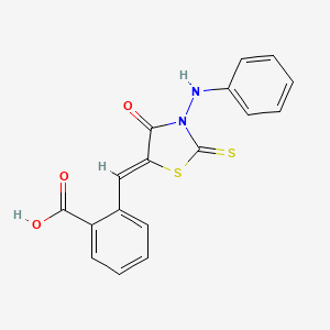 molecular formula C17H12N2O3S2 B5125614 2-[(3-anilino-4-oxo-2-thioxo-1,3-thiazolidin-5-ylidene)methyl]benzoic acid 
