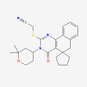 {[3-(2,2-dimethyltetrahydro-2H-pyran-4-yl)-4-oxo-4,6-dihydro-3H-spiro[benzo[h]quinazoline-5,1'-cyclopentan]-2-yl]thio}acetonitrile