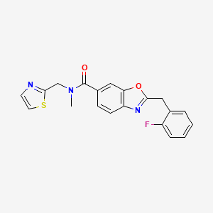 molecular formula C20H16FN3O2S B5125639 2-(2-fluorobenzyl)-N-methyl-N-(1,3-thiazol-2-ylmethyl)-1,3-benzoxazole-6-carboxamide 