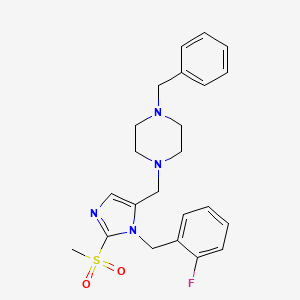 molecular formula C23H27FN4O2S B5125660 1-benzyl-4-{[1-(2-fluorobenzyl)-2-(methylsulfonyl)-1H-imidazol-5-yl]methyl}piperazine 