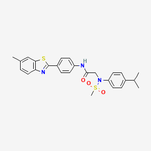 molecular formula C26H27N3O3S2 B5125689 N~2~-(4-isopropylphenyl)-N~1~-[4-(6-methyl-1,3-benzothiazol-2-yl)phenyl]-N~2~-(methylsulfonyl)glycinamide 