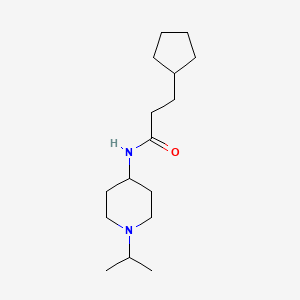 molecular formula C16H30N2O B5125708 3-cyclopentyl-N-(1-isopropyl-4-piperidinyl)propanamide 