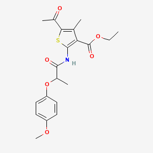 ethyl 5-acetyl-2-{[2-(4-methoxyphenoxy)propanoyl]amino}-4-methyl-3-thiophenecarboxylate