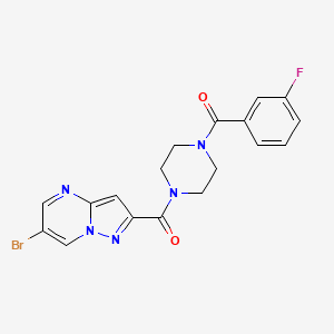 molecular formula C18H15BrFN5O2 B5125790 6-bromo-2-{[4-(3-fluorobenzoyl)-1-piperazinyl]carbonyl}pyrazolo[1,5-a]pyrimidine 