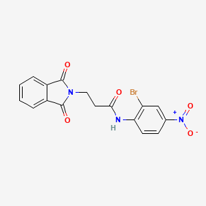 molecular formula C17H12BrN3O5 B5125796 N-(2-bromo-4-nitrophenyl)-3-(1,3-dioxo-1,3-dihydro-2H-isoindol-2-yl)propanamide CAS No. 5947-02-4