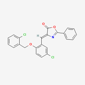 molecular formula C23H15Cl2NO3 B5125836 4-{5-chloro-2-[(2-chlorobenzyl)oxy]benzylidene}-2-phenyl-1,3-oxazol-5(4H)-one 
