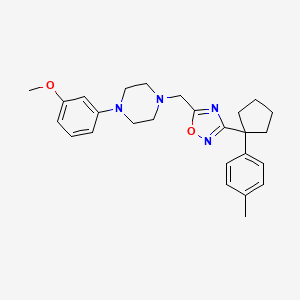 1-(3-methoxyphenyl)-4-({3-[1-(4-methylphenyl)cyclopentyl]-1,2,4-oxadiazol-5-yl}methyl)piperazine
