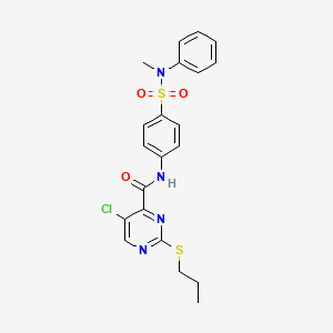 molecular formula C21H21ClN4O3S2 B5125876 5-chloro-N-(4-{[methyl(phenyl)amino]sulfonyl}phenyl)-2-(propylthio)-4-pyrimidinecarboxamide 