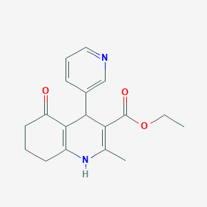 molecular formula C18H20N2O3 B512589 Ethyl 2-methyl-5-oxo-4-(3-pyridinyl)-1,4,5,6,7,8-hexahydro-3-quinolinecarboxylate CAS No. 34779-73-2