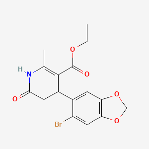 molecular formula C16H16BrNO5 B5125893 ethyl 4-(6-bromo-1,3-benzodioxol-5-yl)-2-methyl-6-oxo-1,4,5,6-tetrahydro-3-pyridinecarboxylate 