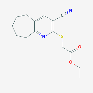 ethyl [(3-cyano-6,7,8,9-tetrahydro-5H-cyclohepta[b]pyridin-2-yl)thio]acetate