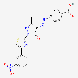 molecular formula C20H14N6O5S B5125954 4-({3-methyl-1-[4-(3-nitrophenyl)-1,3-thiazol-2-yl]-5-oxo-4,5-dihydro-1H-pyrazol-4-yl}diazenyl)benzoic acid 