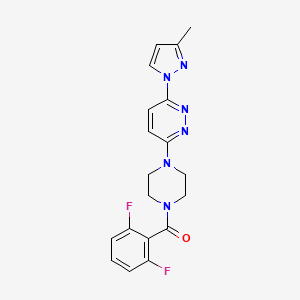 molecular formula C19H18F2N6O B5125957 3-[4-(2,6-difluorobenzoyl)-1-piperazinyl]-6-(3-methyl-1H-pyrazol-1-yl)pyridazine 