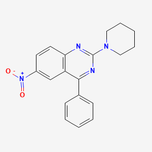 molecular formula C19H18N4O2 B5125964 6-nitro-4-phenyl-2-(1-piperidinyl)quinazoline 