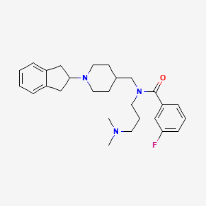 molecular formula C27H36FN3O B5125970 N-{[1-(2,3-dihydro-1H-inden-2-yl)-4-piperidinyl]methyl}-N-[3-(dimethylamino)propyl]-3-fluorobenzamide 