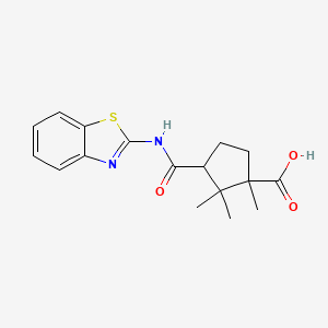 3-[(1,3-benzothiazol-2-ylamino)carbonyl]-1,2,2-trimethylcyclopentanecarboxylic acid