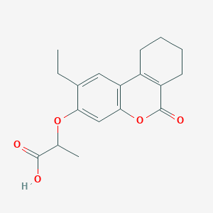 molecular formula C18H20O5 B5125997 2-[(2-ethyl-6-oxo-7,8,9,10-tetrahydro-6H-benzo[c]chromen-3-yl)oxy]propanoic acid 