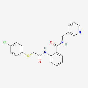 molecular formula C21H18ClN3O2S B5126020 2-({[(4-chlorophenyl)thio]acetyl}amino)-N-(3-pyridinylmethyl)benzamide 