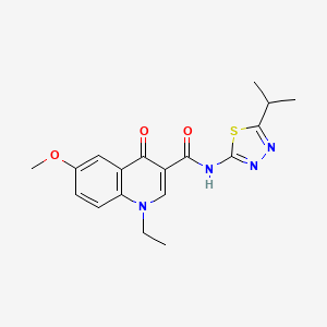 molecular formula C18H20N4O3S B5126041 1-ethyl-N-(5-isopropyl-1,3,4-thiadiazol-2-yl)-6-methoxy-4-oxo-1,4-dihydro-3-quinolinecarboxamide 
