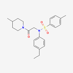 molecular formula C23H30N2O3S B5126048 N-(4-ethylphenyl)-4-methyl-N-[2-(4-methyl-1-piperidinyl)-2-oxoethyl]benzenesulfonamide 