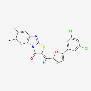molecular formula C22H14Cl2N2O2S B5126055 2-{[5-(3,5-dichlorophenyl)-2-furyl]methylene}-6,7-dimethyl[1,3]thiazolo[3,2-a]benzimidazol-3(2H)-one 