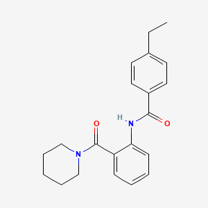 molecular formula C21H24N2O2 B5126076 4-ethyl-N-[2-(1-piperidinylcarbonyl)phenyl]benzamide 