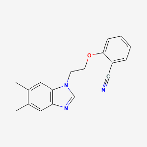 molecular formula C18H17N3O B5126095 2-[2-(5,6-dimethyl-1H-benzimidazol-1-yl)ethoxy]benzonitrile 