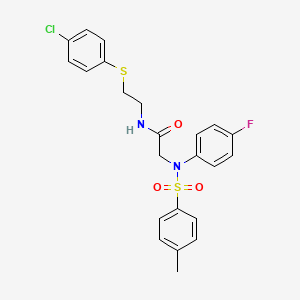 molecular formula C23H22ClFN2O3S2 B5126110 N~1~-{2-[(4-chlorophenyl)thio]ethyl}-N~2~-(4-fluorophenyl)-N~2~-[(4-methylphenyl)sulfonyl]glycinamide 
