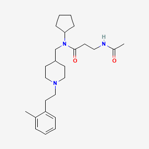 molecular formula C25H39N3O2 B5126119 N~3~-acetyl-N~1~-cyclopentyl-N~1~-({1-[2-(2-methylphenyl)ethyl]-4-piperidinyl}methyl)-beta-alaninamide 