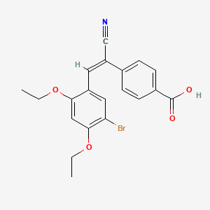 molecular formula C20H18BrNO4 B5126155 4-[2-(5-bromo-2,4-diethoxyphenyl)-1-cyanovinyl]benzoic acid 