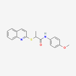 N-(4-methoxyphenyl)-2-(2-quinolinylthio)propanamide