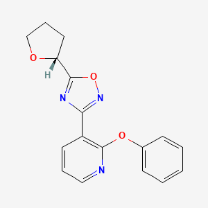 molecular formula C17H15N3O3 B5126200 2-phenoxy-3-{5-[(2S)-tetrahydro-2-furanyl]-1,2,4-oxadiazol-3-yl}pyridine 