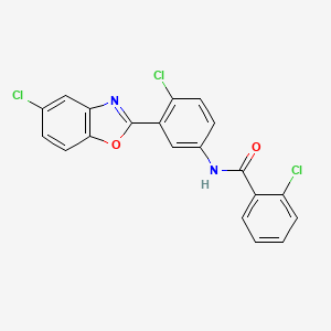 molecular formula C20H11Cl3N2O2 B5126228 2-chloro-N-[4-chloro-3-(5-chloro-1,3-benzoxazol-2-yl)phenyl]benzamide 