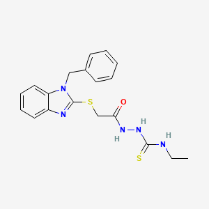 molecular formula C19H21N5OS2 B5126268 2-{[(1-benzyl-1H-benzimidazol-2-yl)thio]acetyl}-N-ethylhydrazinecarbothioamide 
