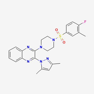 molecular formula C24H25FN6O2S B5126280 2-(3,5-dimethyl-1H-pyrazol-1-yl)-3-{4-[(4-fluoro-3-methylphenyl)sulfonyl]-1-piperazinyl}quinoxaline 